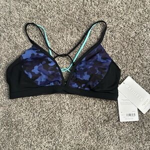 Athleta Freestyle Blue Camo Bikini Top